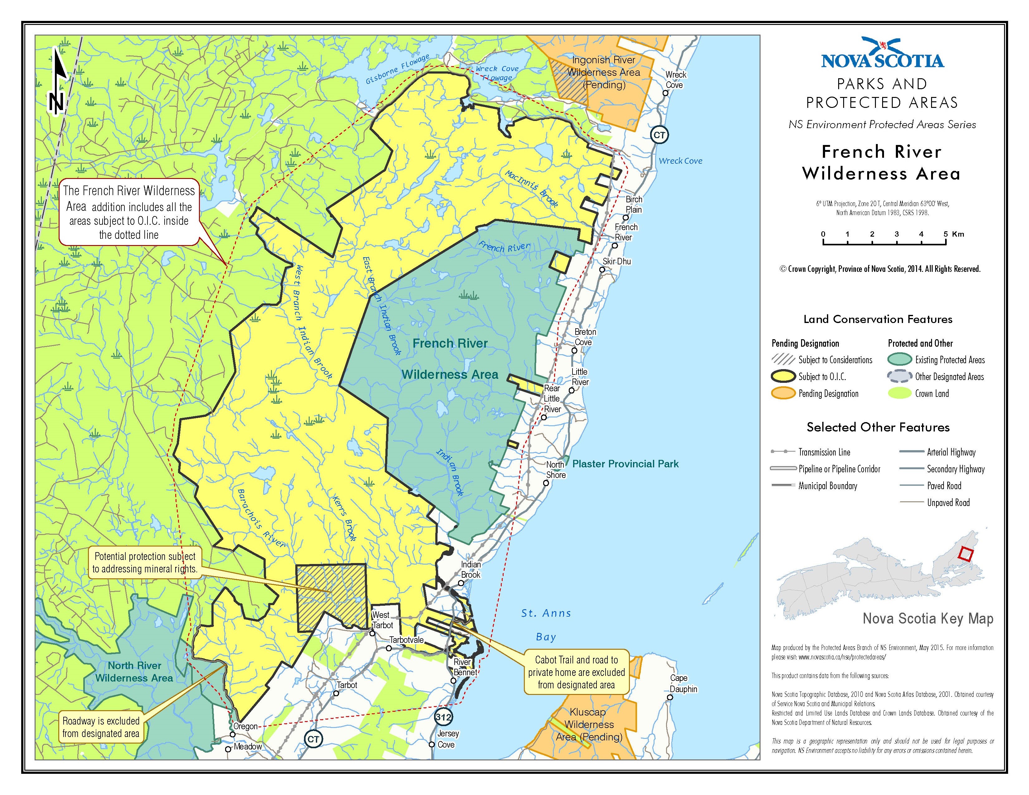 Approximate boundaries of French River Wilderness Area